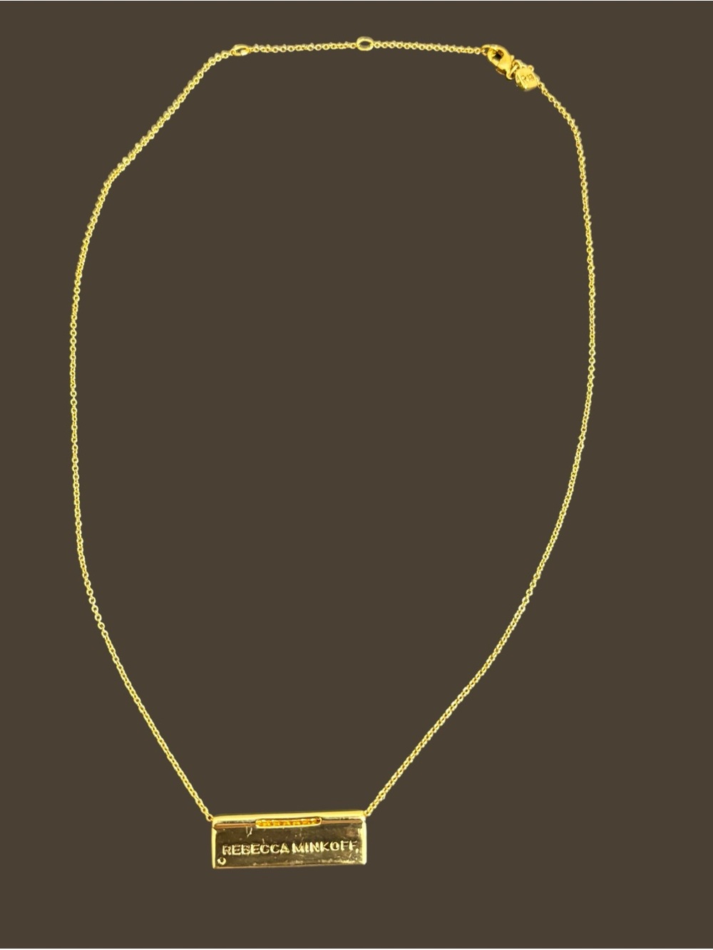 rebecca minkoff Horizontal logo bar Pendant Women’s Gold Tone necklace